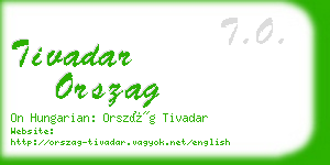 tivadar orszag business card